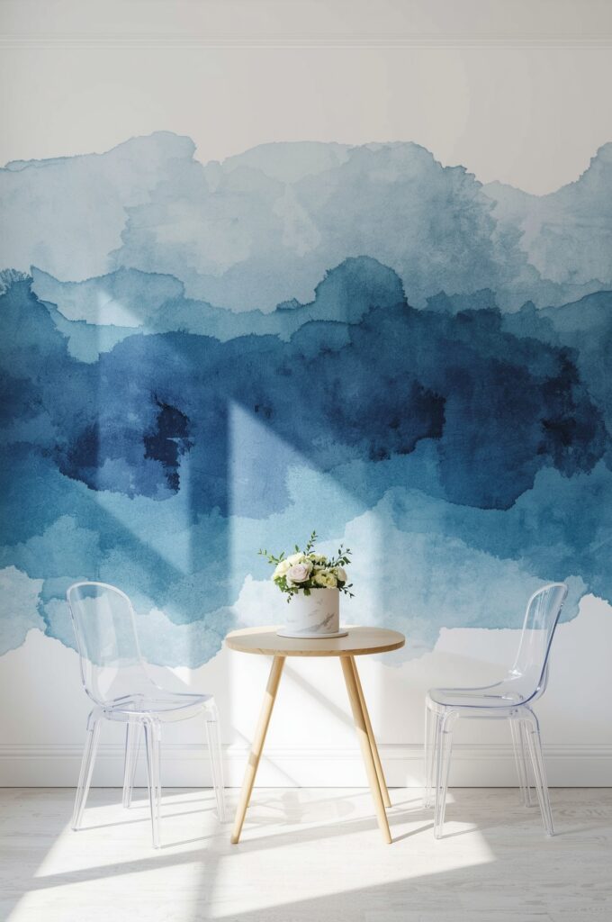  Watercolor Blue Wall Murals
