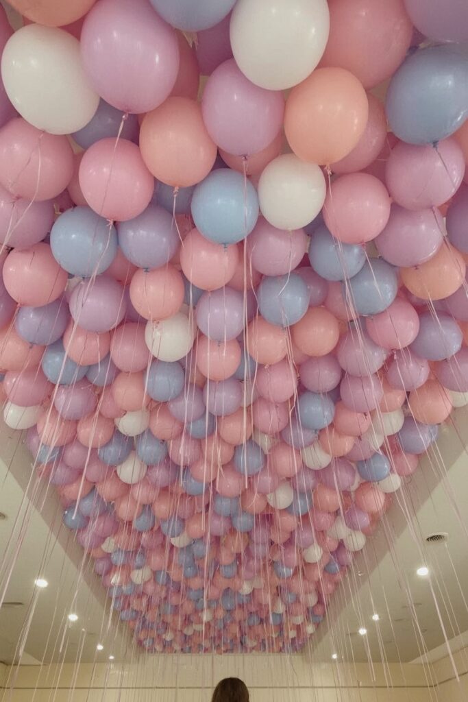 Graduation Balloon Ceiling Installation
