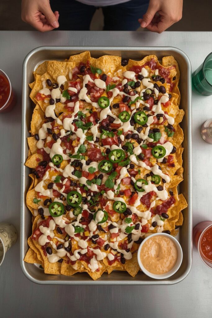 Sheet Pan Nachos with Pico and Queso

