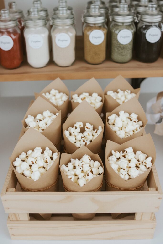 Eco-Friendly Popcorn Bar in Paper Cones
