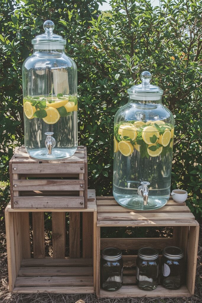 Lemon & Mint Water Station with Glass Dispensers
