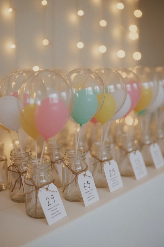 Mini Balloon Bouquets as Party Favors

