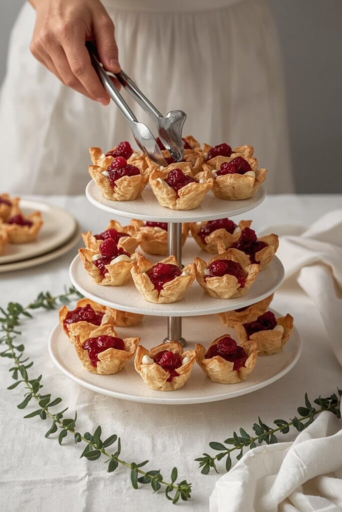 Brie and Raspberry Phyllo Cups

