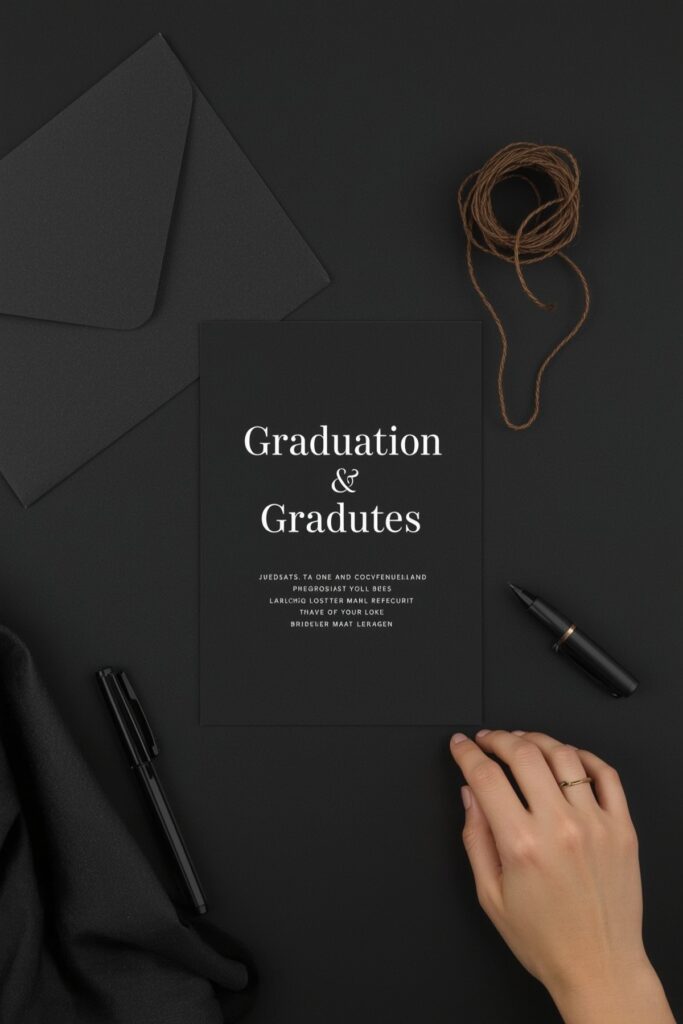 Minimalist Black & White Typography Invites


