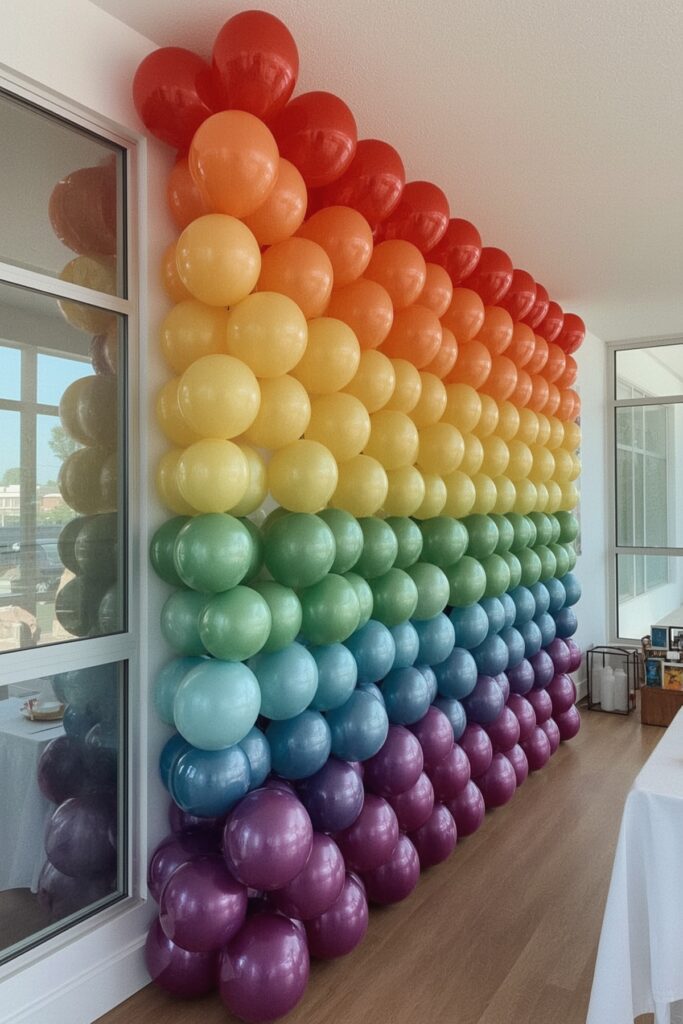 Rainbow Ombre Garland Display

