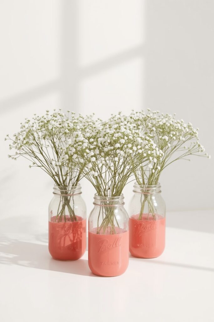 Color-Dipped Flower Jars for Modern Look