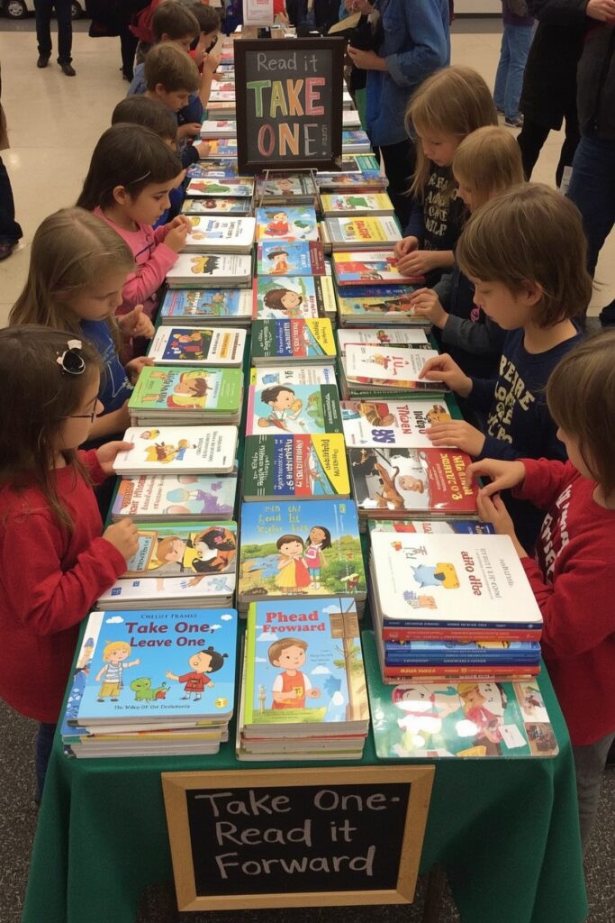 Book Exchange Table for Young Readers



