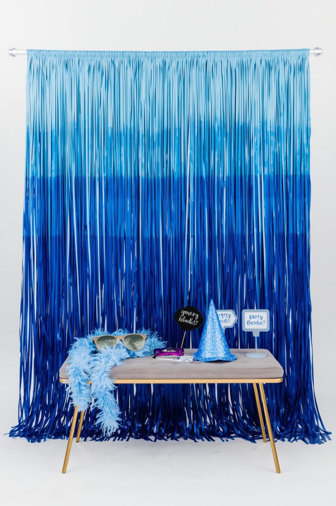Bold Blue Fringe Photo Booth

