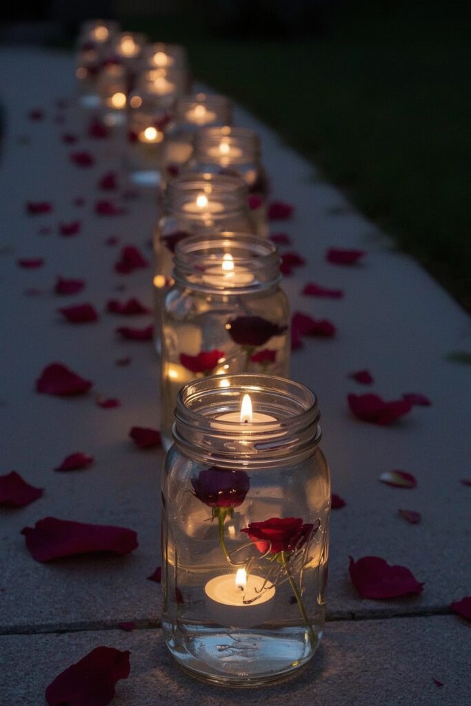 Mason Jar Lanterns with Floating Florals