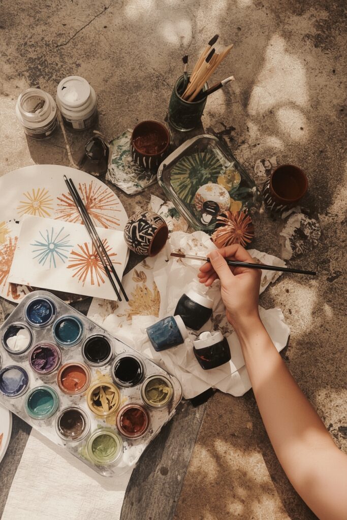 DIY Clay Jar Centerpiece Painting Activity