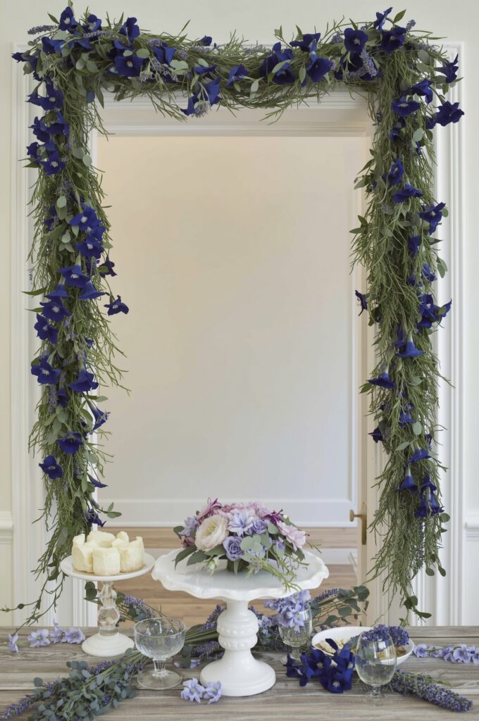 Indigo and Lavender Flower Garland

