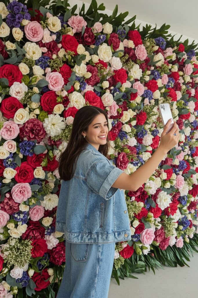 Indoor Flower Wall for Selfies


