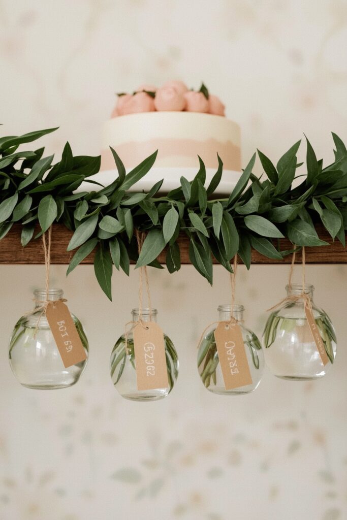 Graduation Garland with Hanging Bud Vases