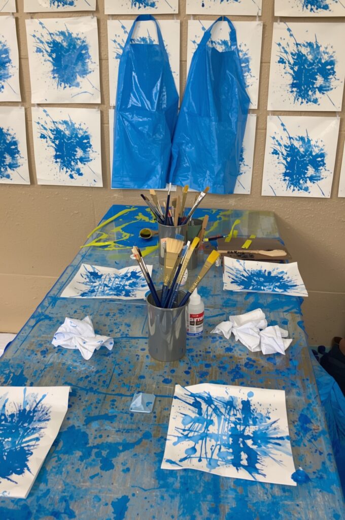 Blue Paint Splatter Canvas Activity
