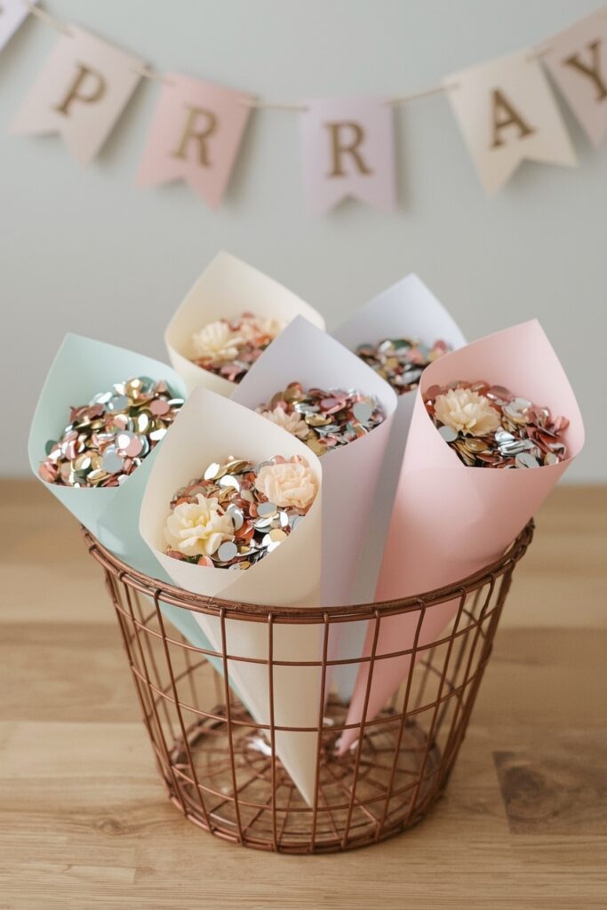Carnation & Confetti Cone Bouquets