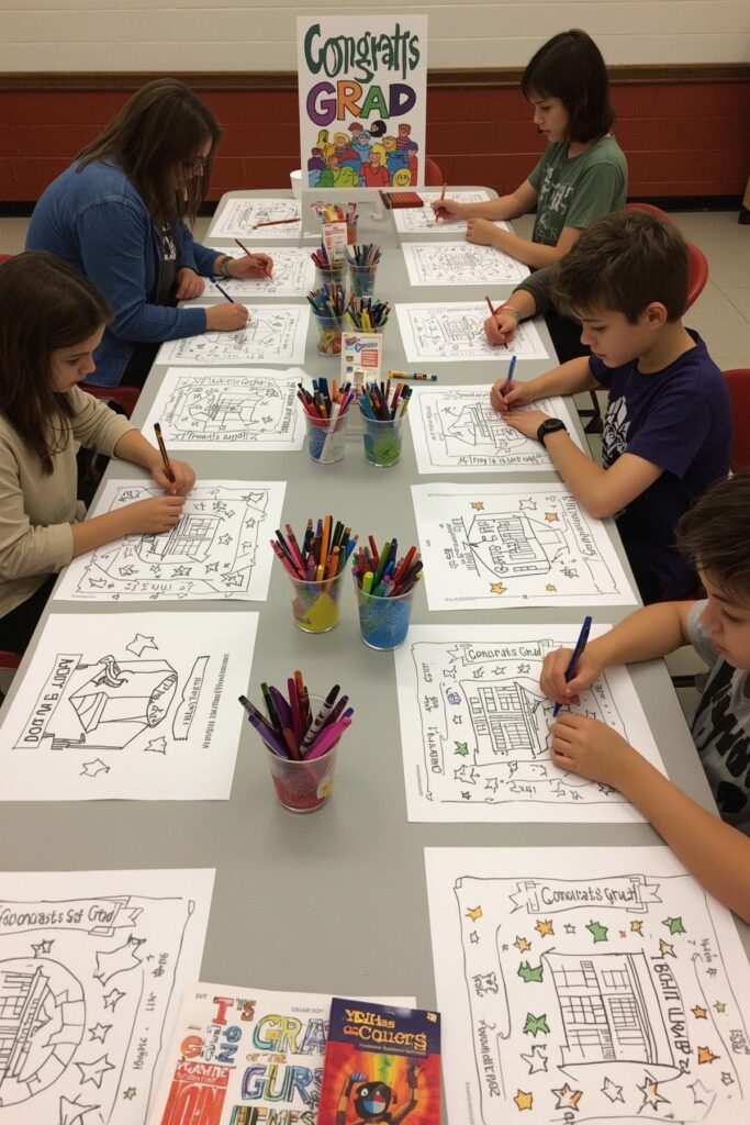 Graduation Coloring Book Station





