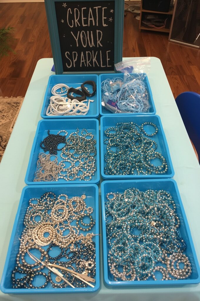 Blue DIY Jewelry Craft Station


