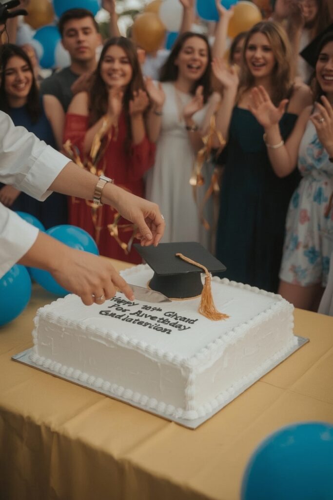 Graduation-Themed Cake Cutting Ceremony



