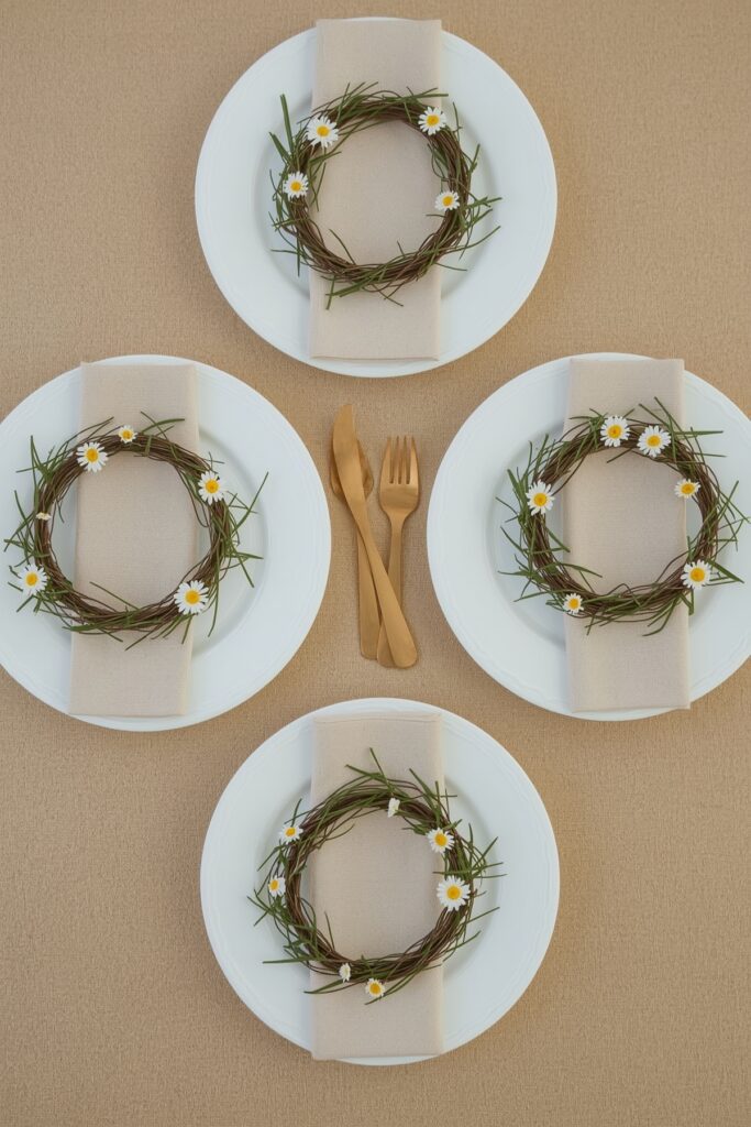 Miniature Flower Wreaths for Table Settings