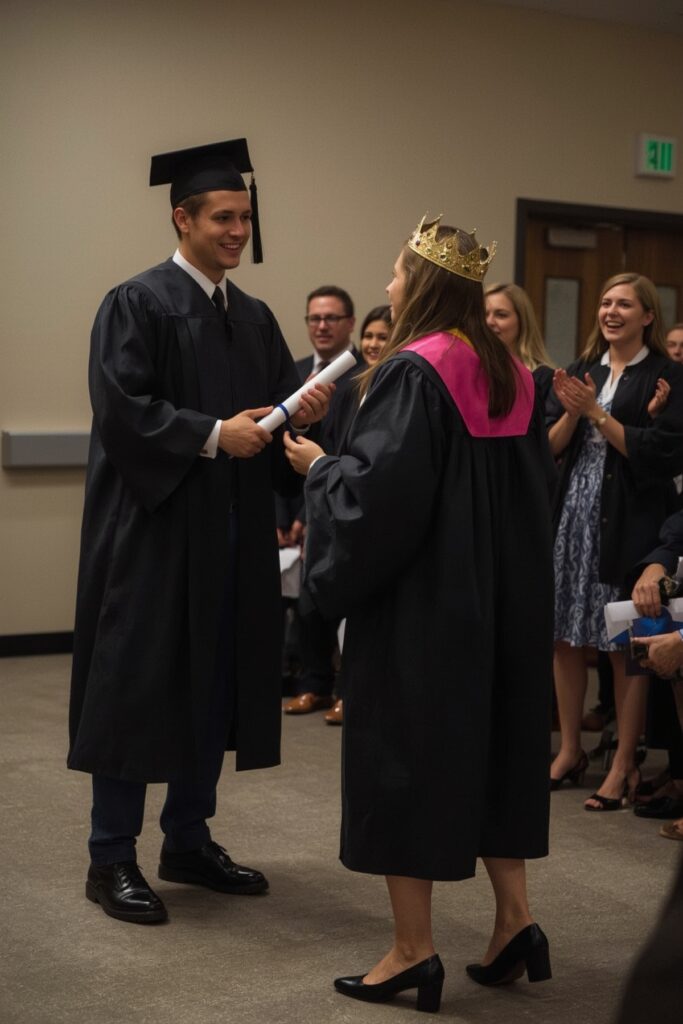 Mock Diploma Ceremony for Laughs



