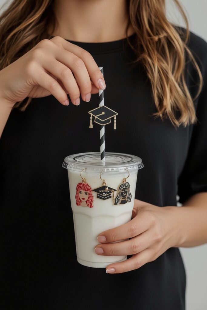 Graduation Themed Cup Drink Charms
