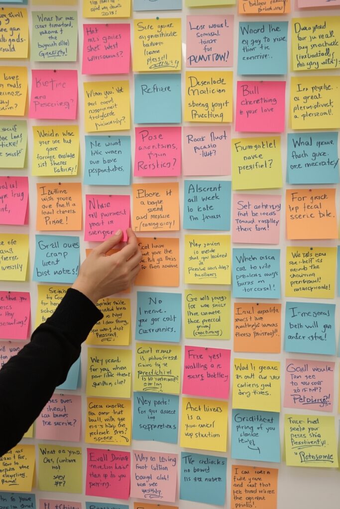 Gratitude Wall with Sticky Notes



