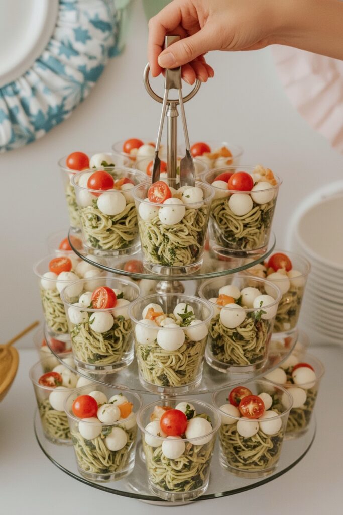 Pasta Salad Cups with Pesto


