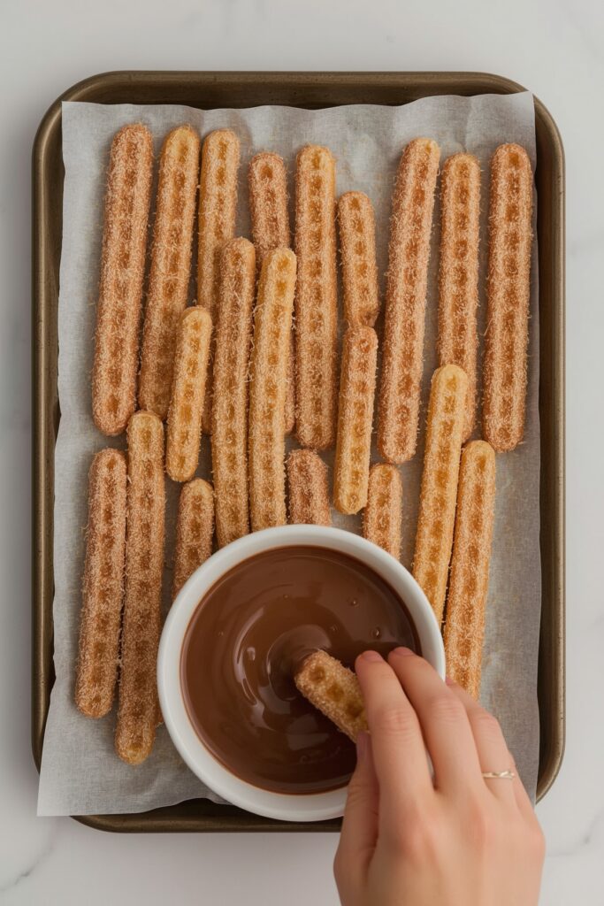 Churro Waffle Sticks with Chocolate Dip


