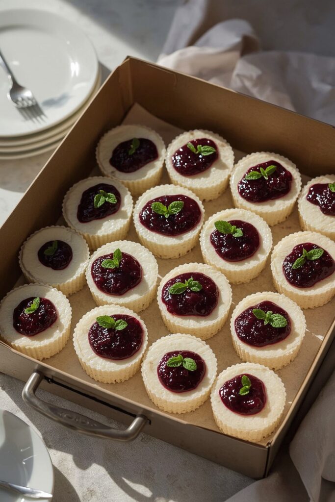 Mini Cheesecakes with Berry Compote

