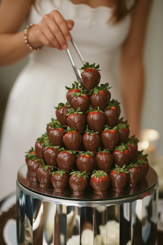 Chocolate-Dipped Strawberry Towers


