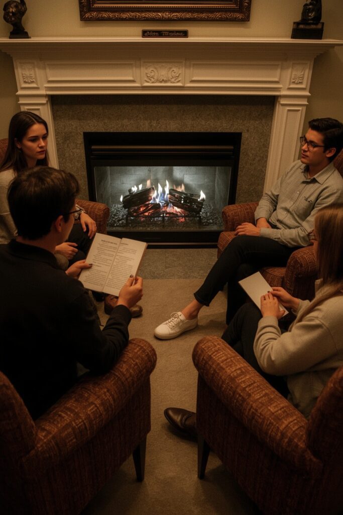 Cozy Fireplace Seating with Storytime Memories




