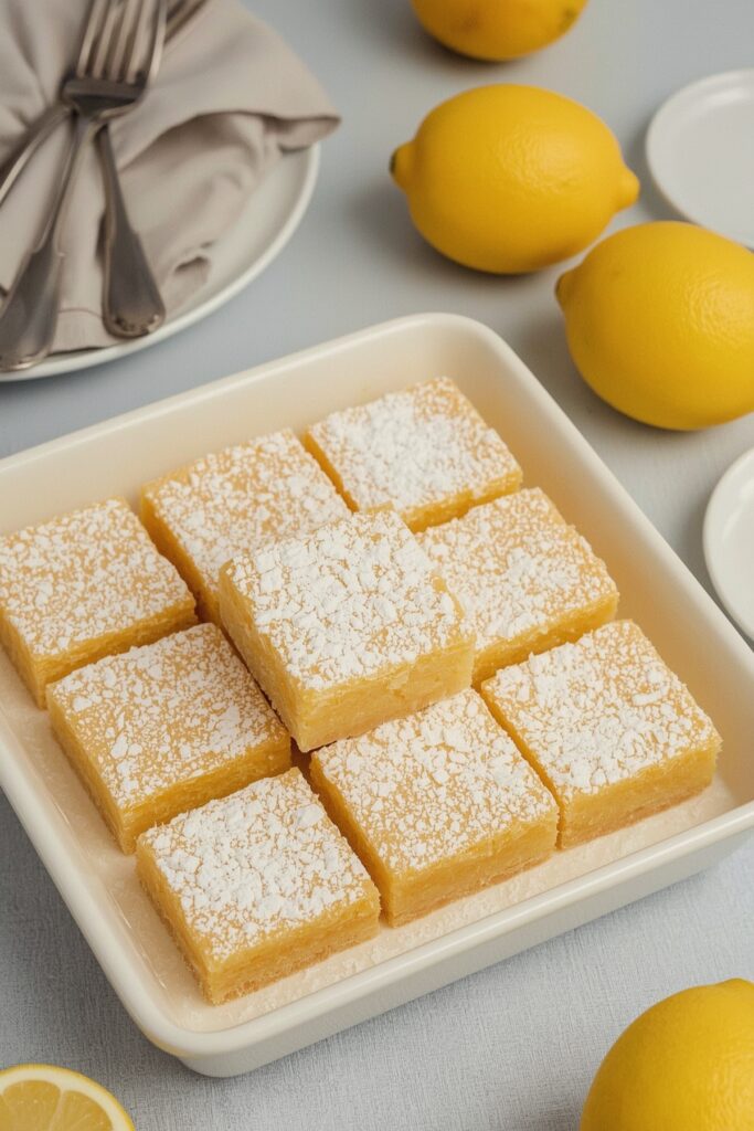 Lemon Bars with Powdered Sugar


