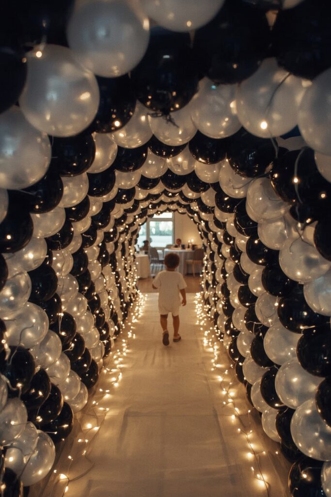 Balloon Tunnel Entrance With LED Lights


