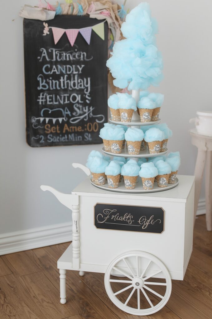 Blue Cotton Candy Cone Stand

