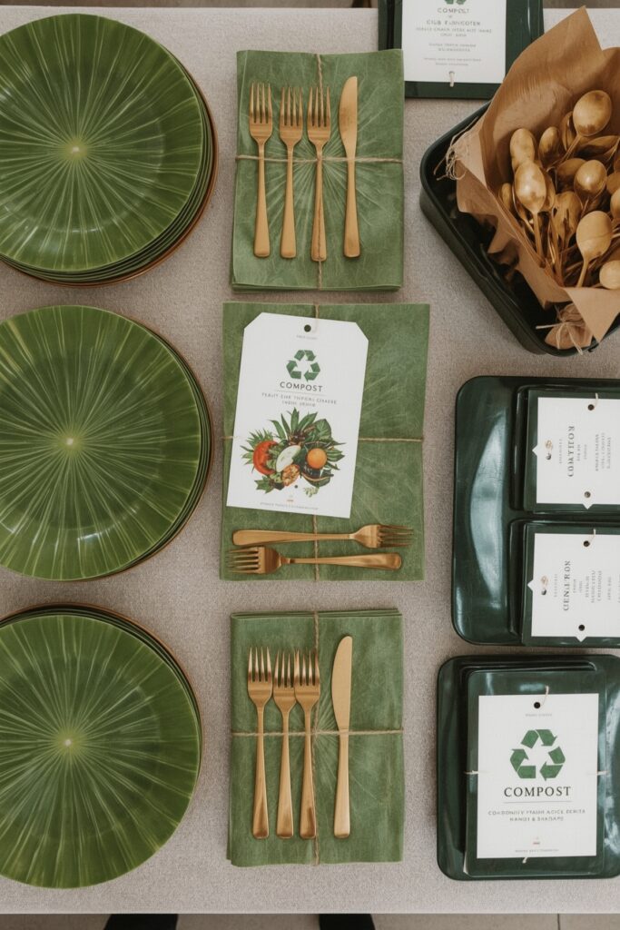 Compostable Tableware Buffet Setup
