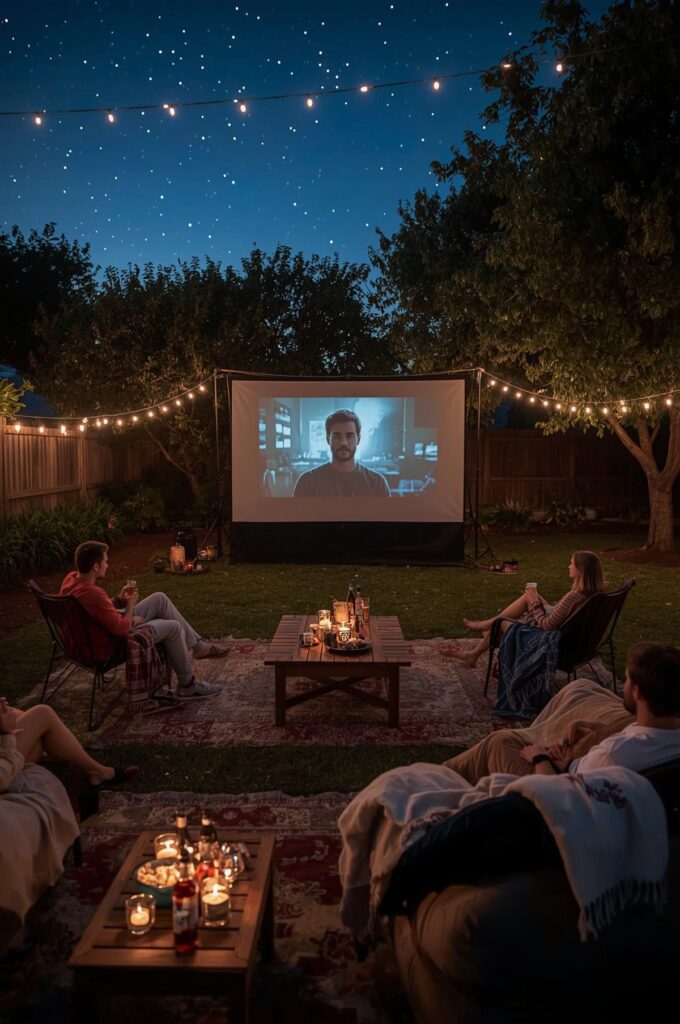 Backyard Movie Night Under the Stars
