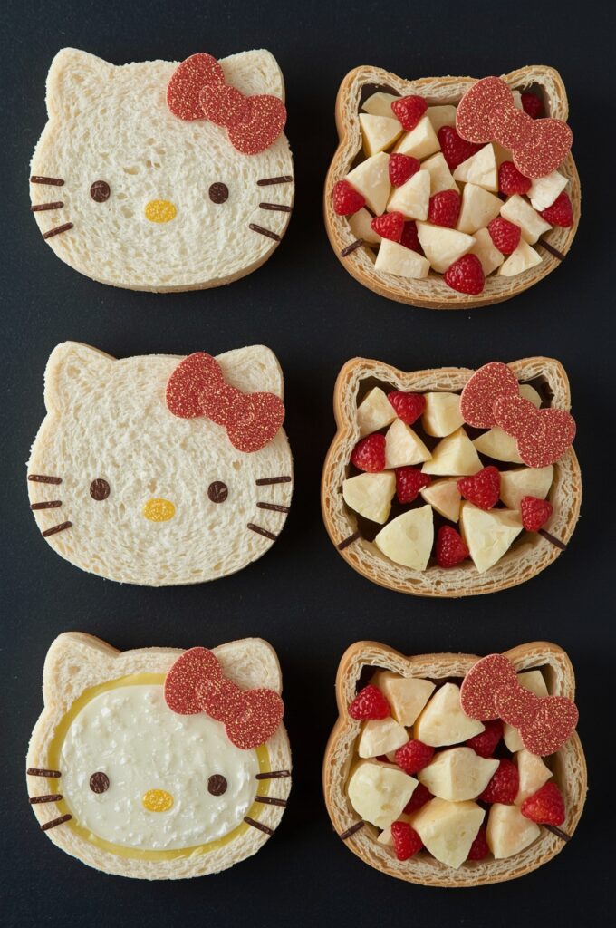 Kitty Shaped Sandwiches and Snacks
