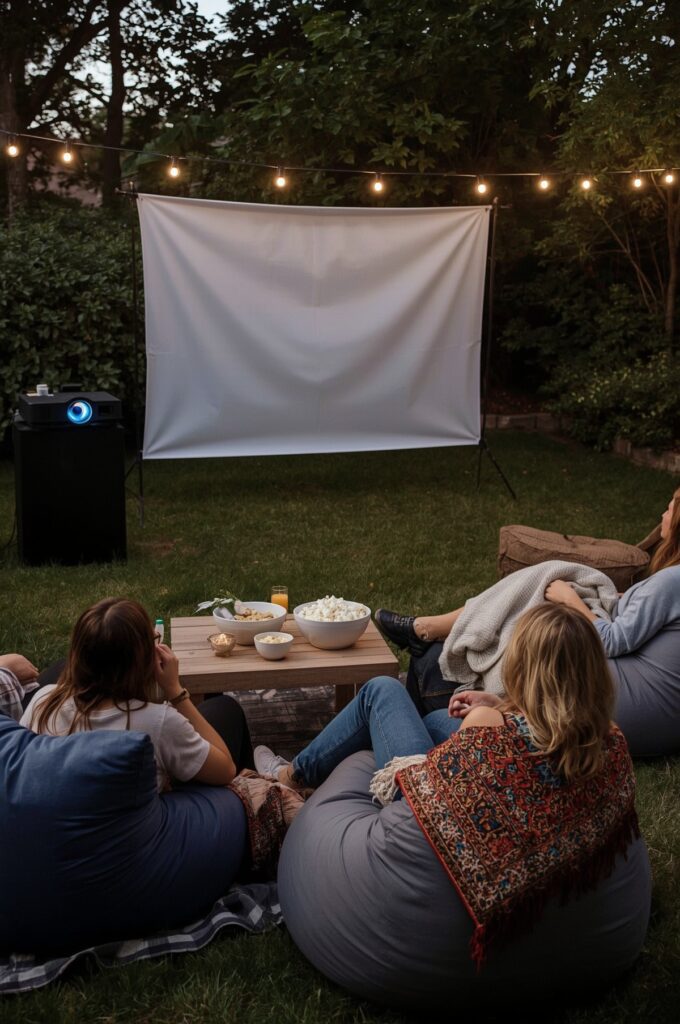 Outdoor Movie Night in the Garden