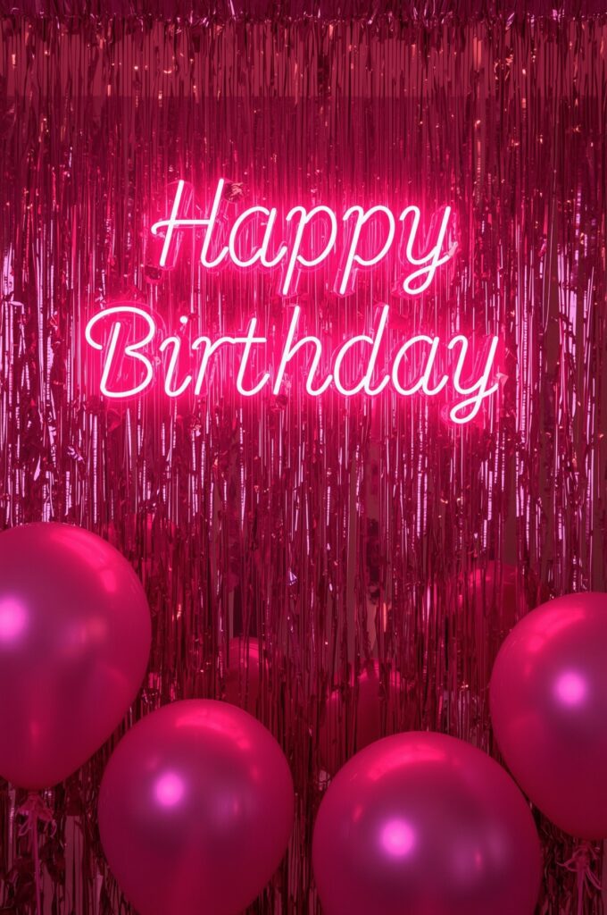 Hot Pink Neon Sign Backdrop