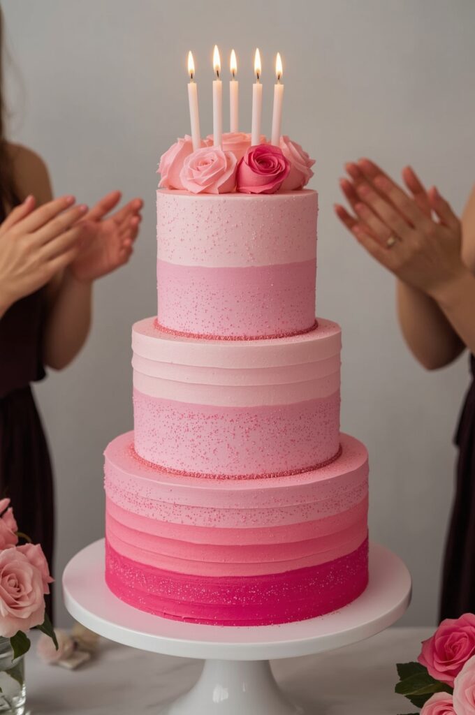 Pink Ombre Cake Tower