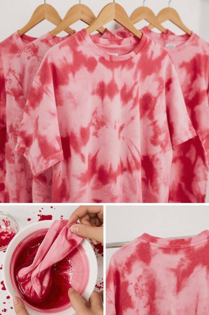 DIY Pink Tie-Dye T-Shirts