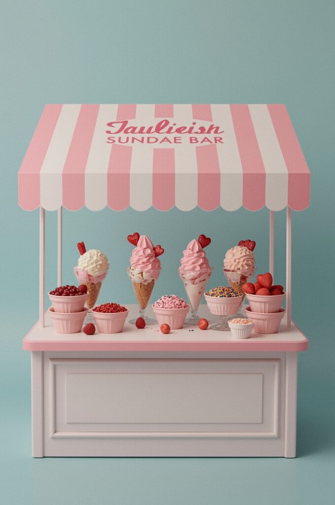 Pink Ice Cream Sundae Bar