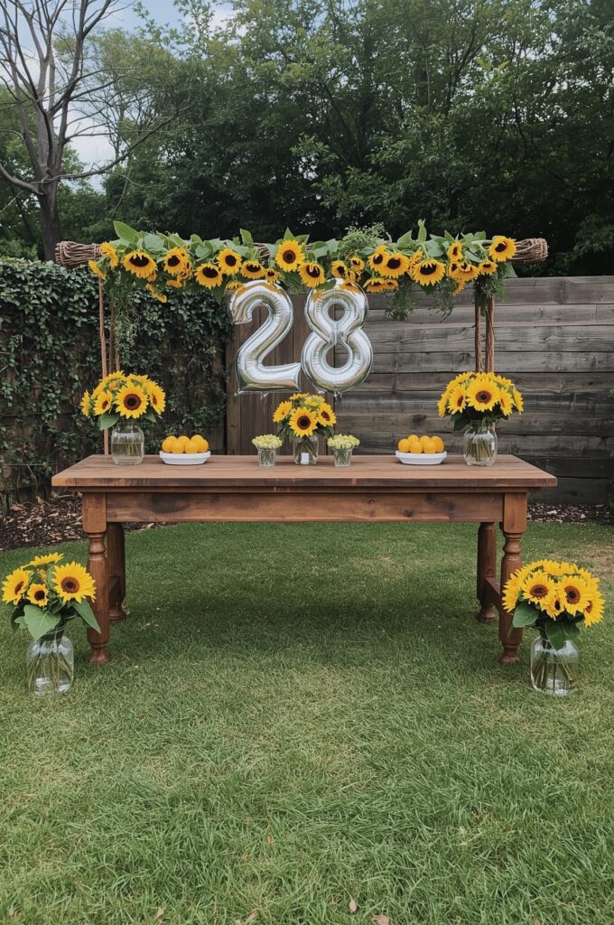 Sunflower-Themed Birthday Setup