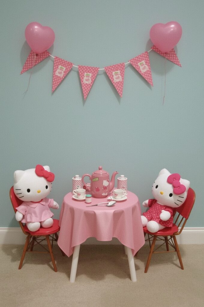 Plush Toy Tea Party Setup