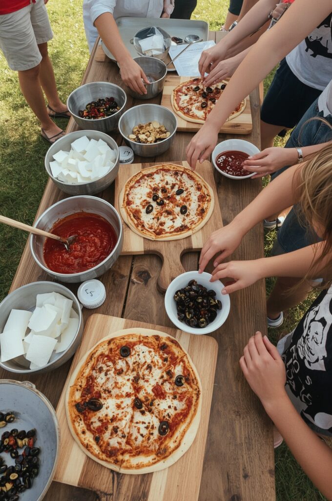 Outdoor Pizza Party with DIY Toppings