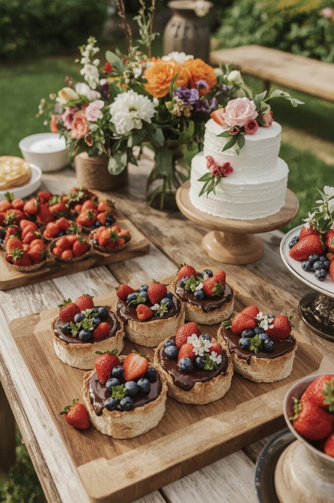 Fresh Fruit and Floral Dessert Bar