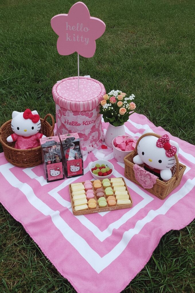 Hello Kitty Outdoor Picnic Setup