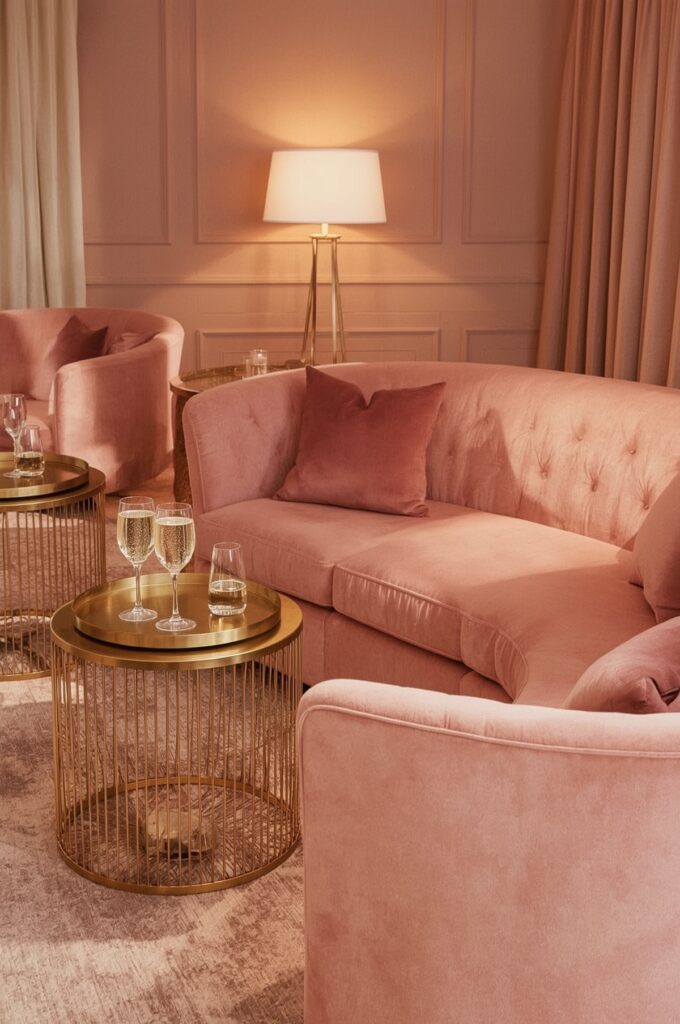 Blush Velvet Lounge Setup