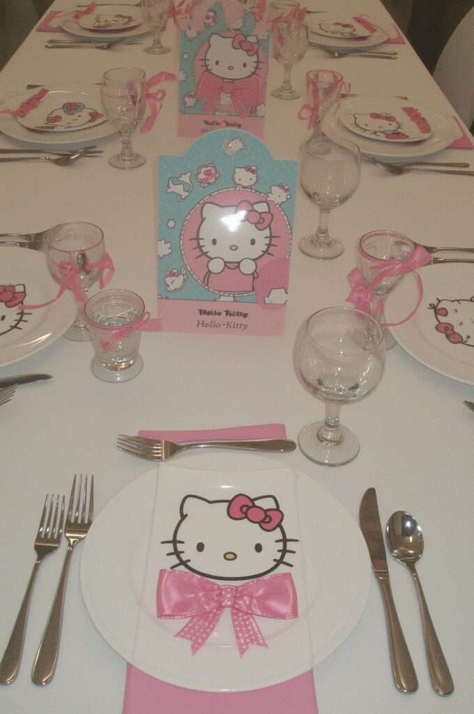 Hello Kitty Place Cards and Tableware
