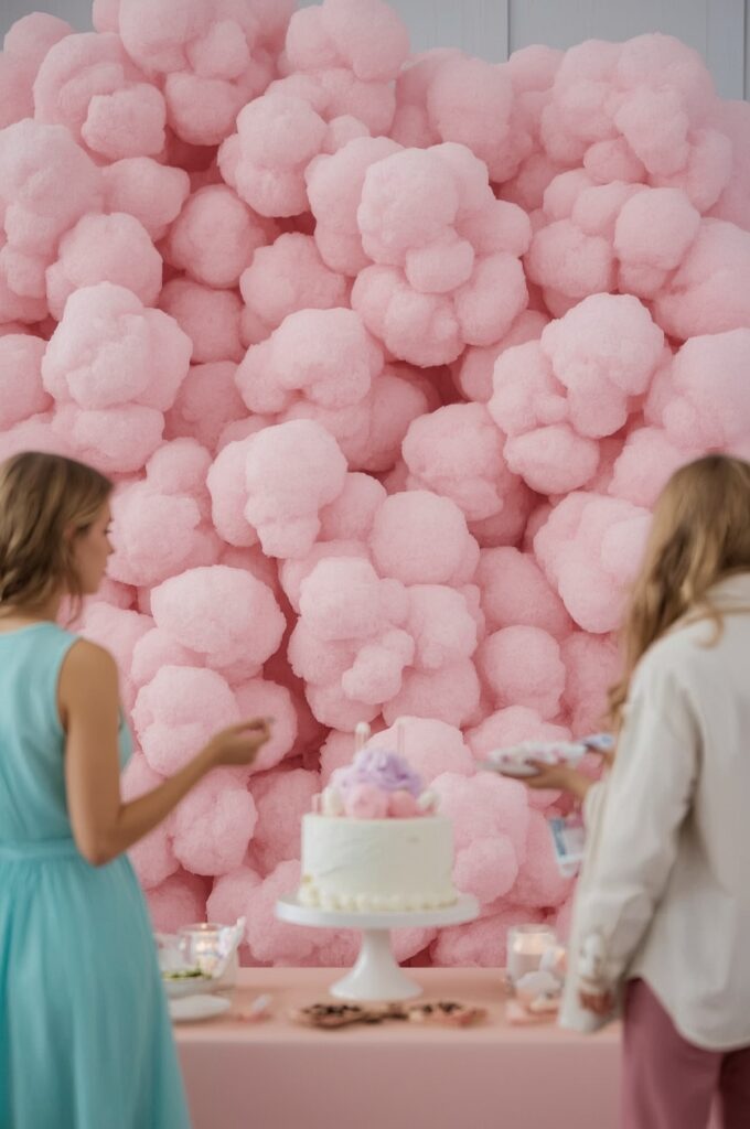 Pink Cotton Candy Cloud Wall
